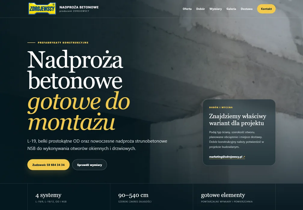 Miniatura strony Nadproża betonowe
